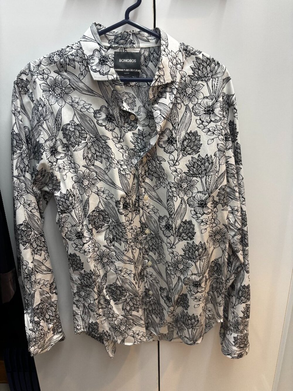 Bonobos Men’s Slim Fit Floral Print Long Sleeve Button Down Shirt - Size L